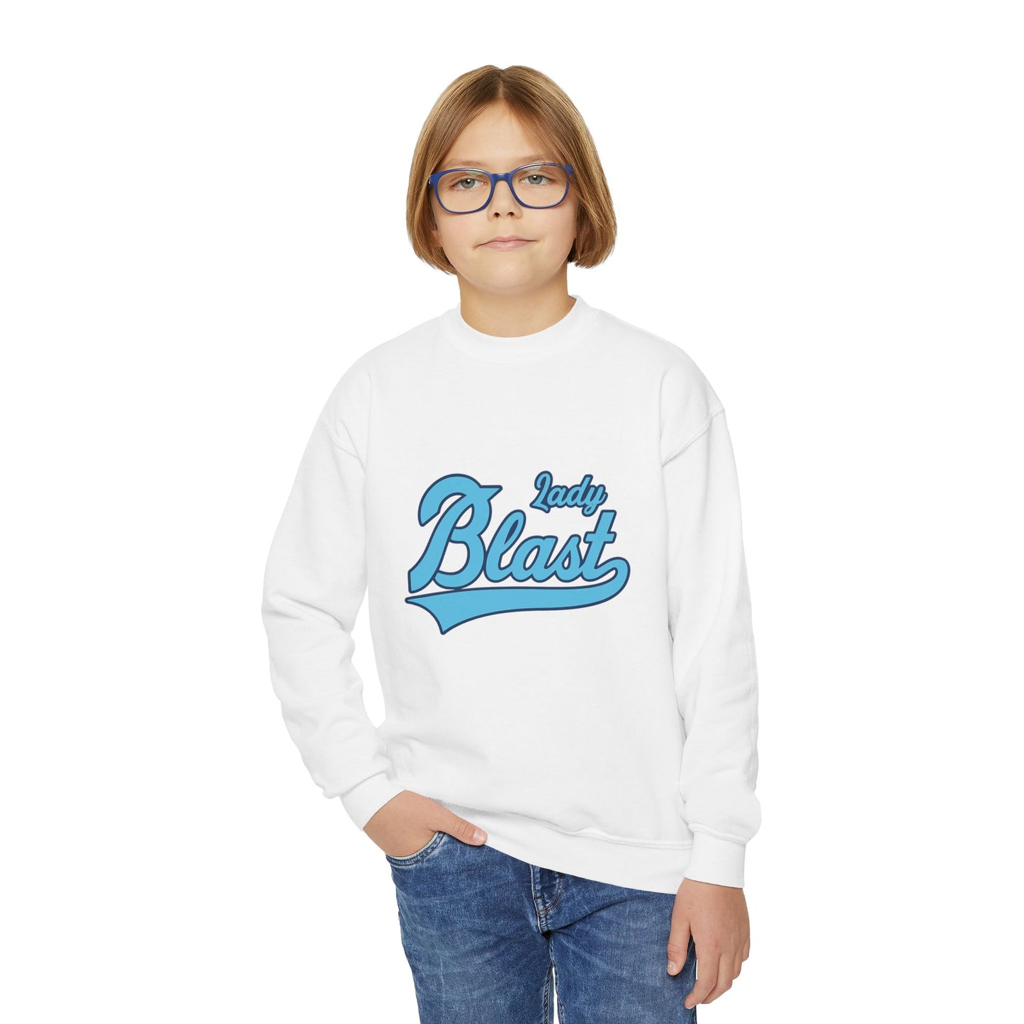 Kids Lady Blast Youth Crewneck Sweatshirt, Girls Pullover Jumper, Children's Graphic Sweater, School Attire, Casual Wear