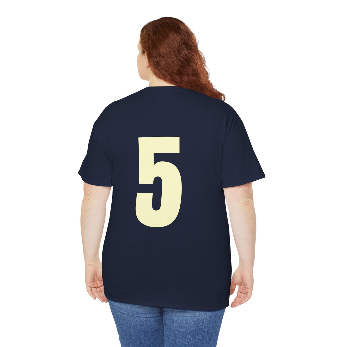 #5 Unisex Cotton Tee with Old English L Design and Custom Number - Men's Fashion Tee