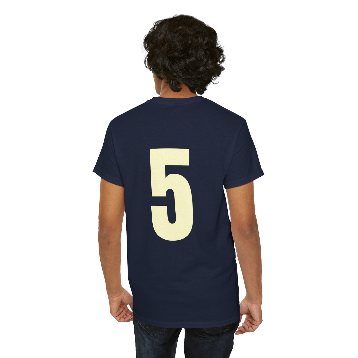 #5 Unisex Cotton Tee with Old English L Design and Custom Number - Men's Fashion Tee