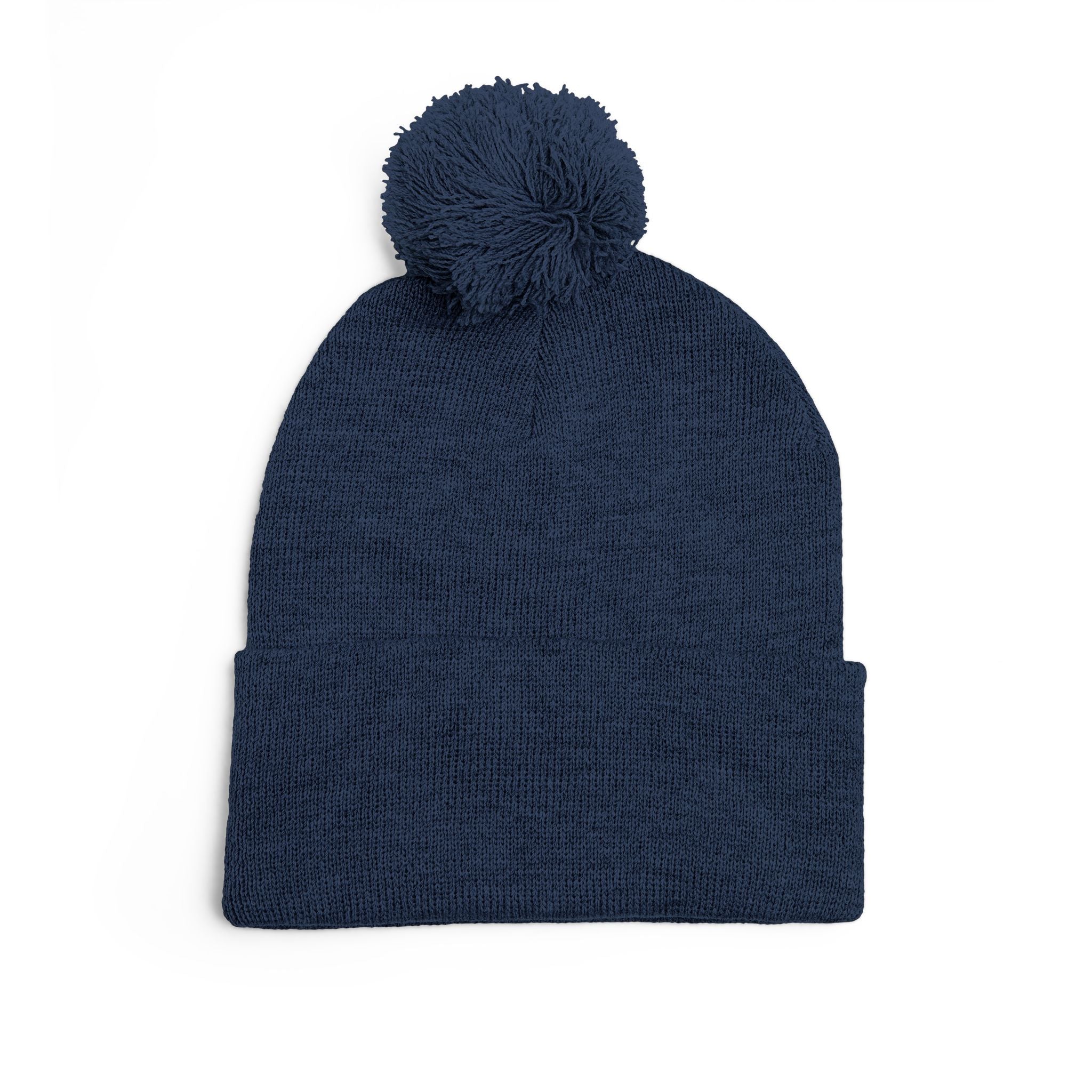 Cozy Pom-Pom Knit Cap with Embroidery, Winter Hat, Gift for Him/Her, Casual Beanie, Perfect for Holidays