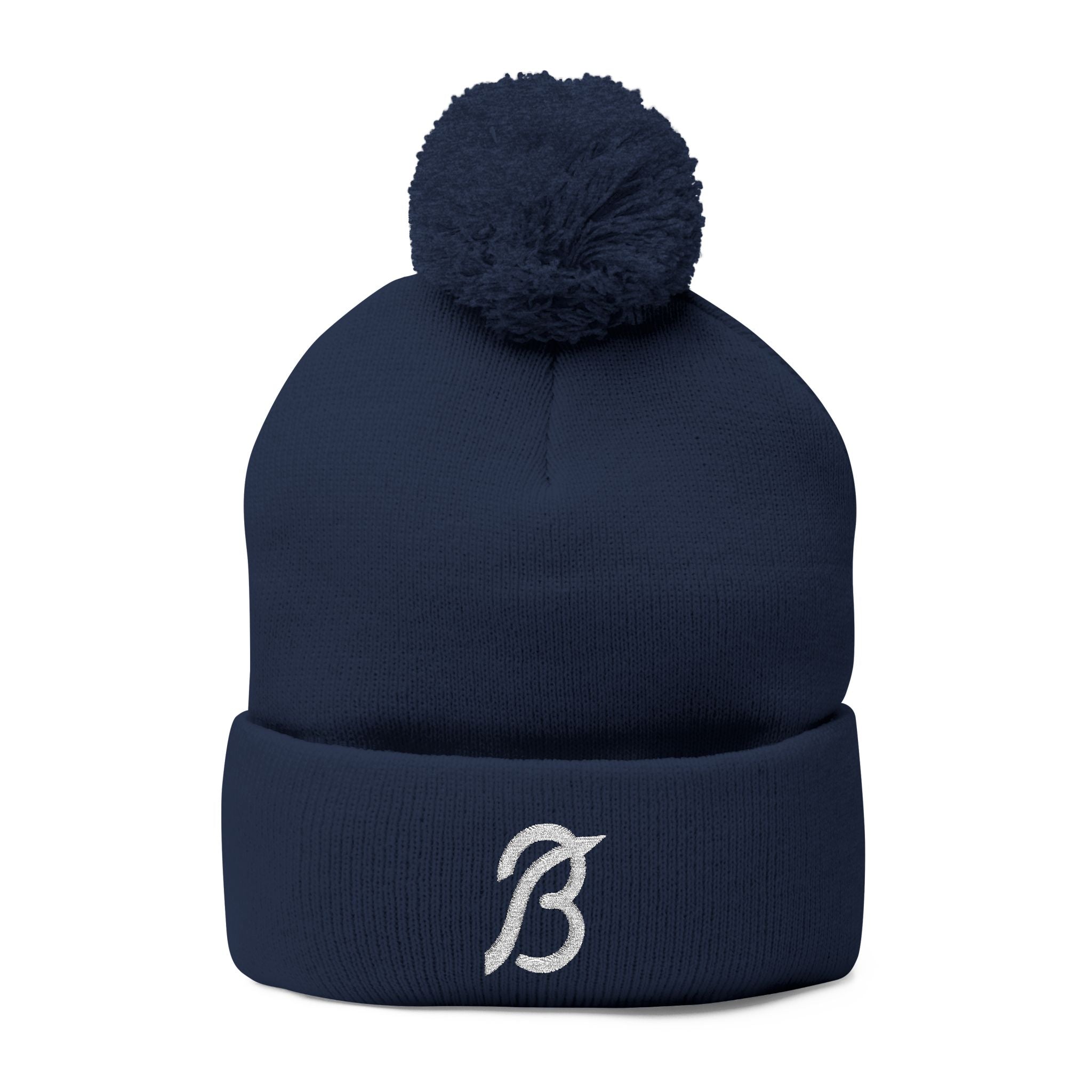 Cozy Pom-Pom Knit Cap with Embroidery, Winter Hat, Gift for Him/Her, Casual Beanie, Perfect for Holidays