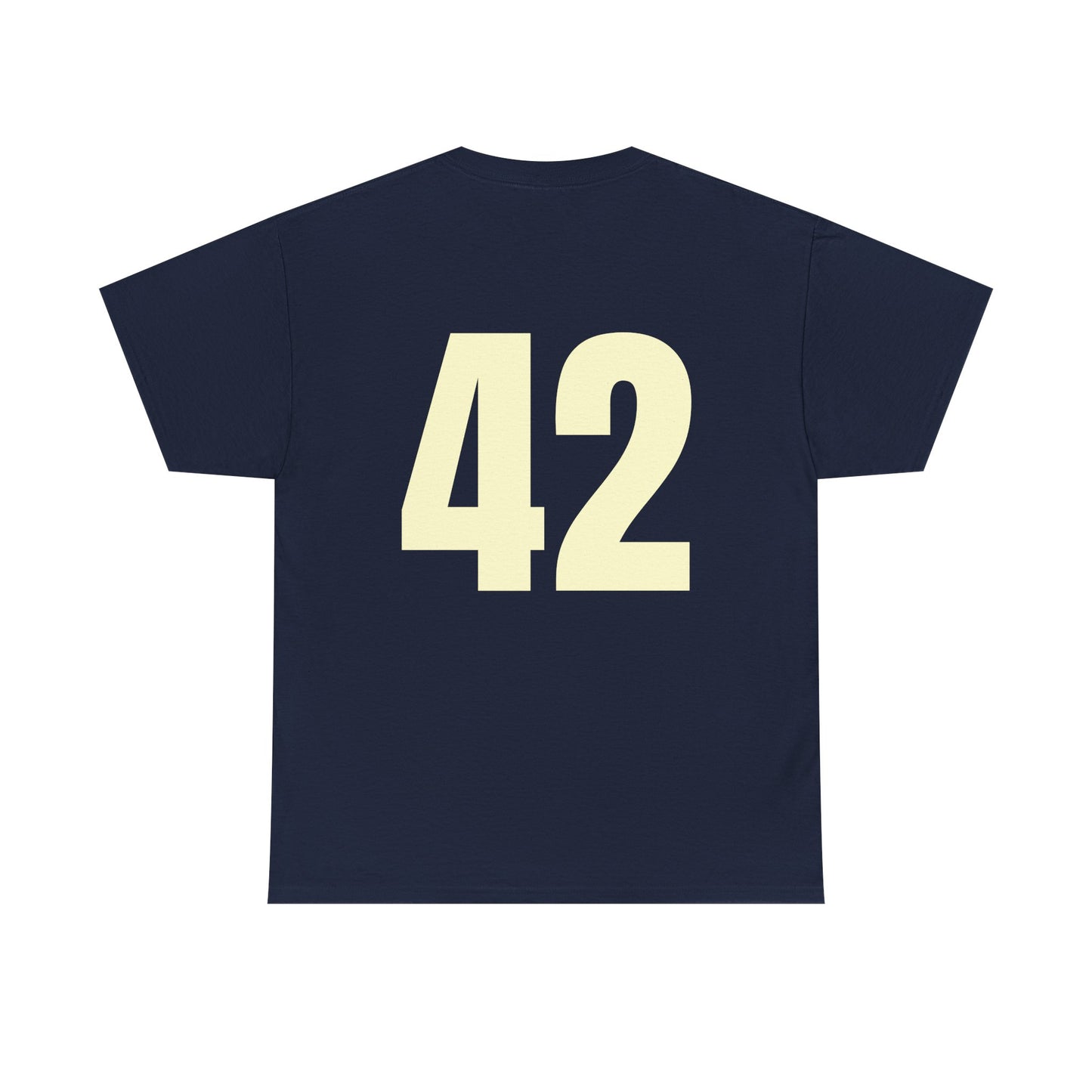 #42 Unisex Cotton Tee with Old English L Design and Custom Number - Men's Fashion Tee