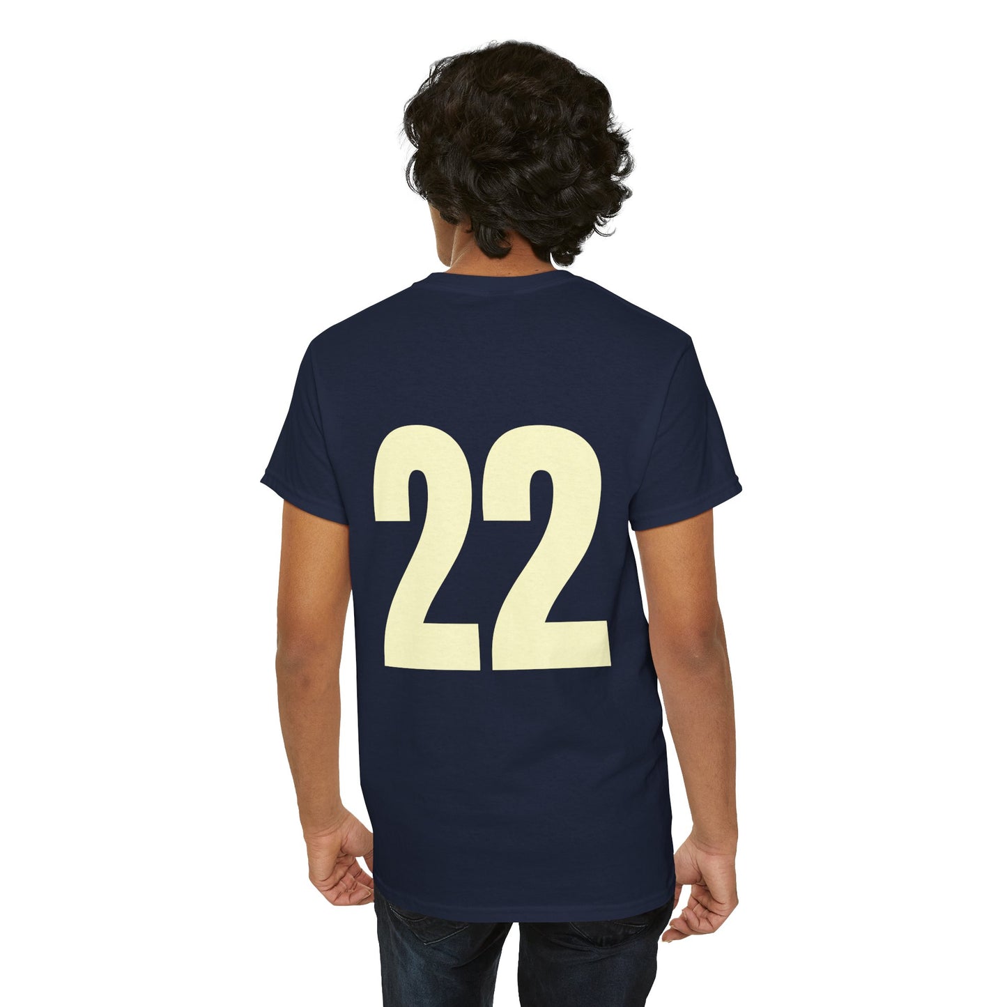 #22 Unisex Cotton Tee with Old English L Design and Custom Number - Men's Fashion Tee