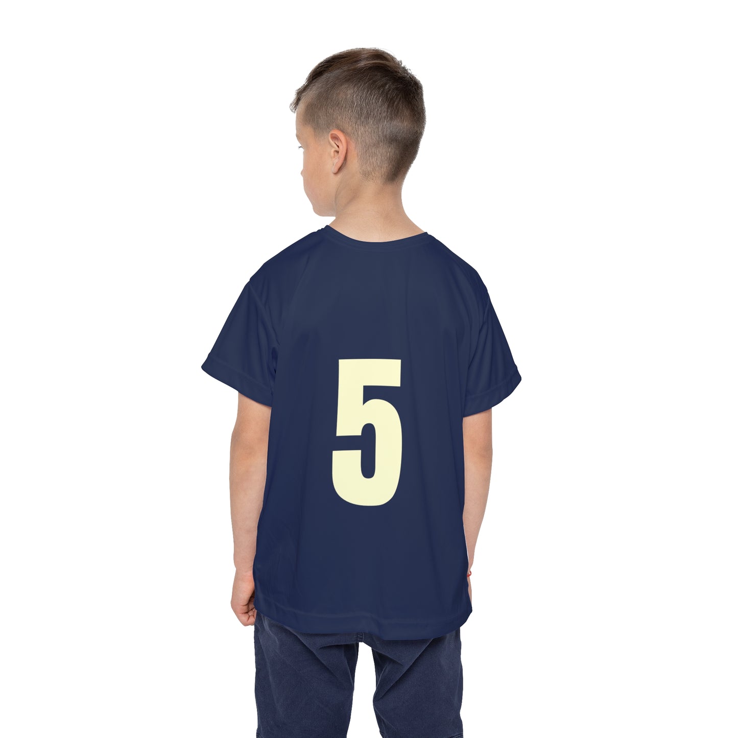 # 5 Kids Sports Jersey, Personalized Jersey, Athletic Tee, Youth Sportswear, Gift for Young Athletes