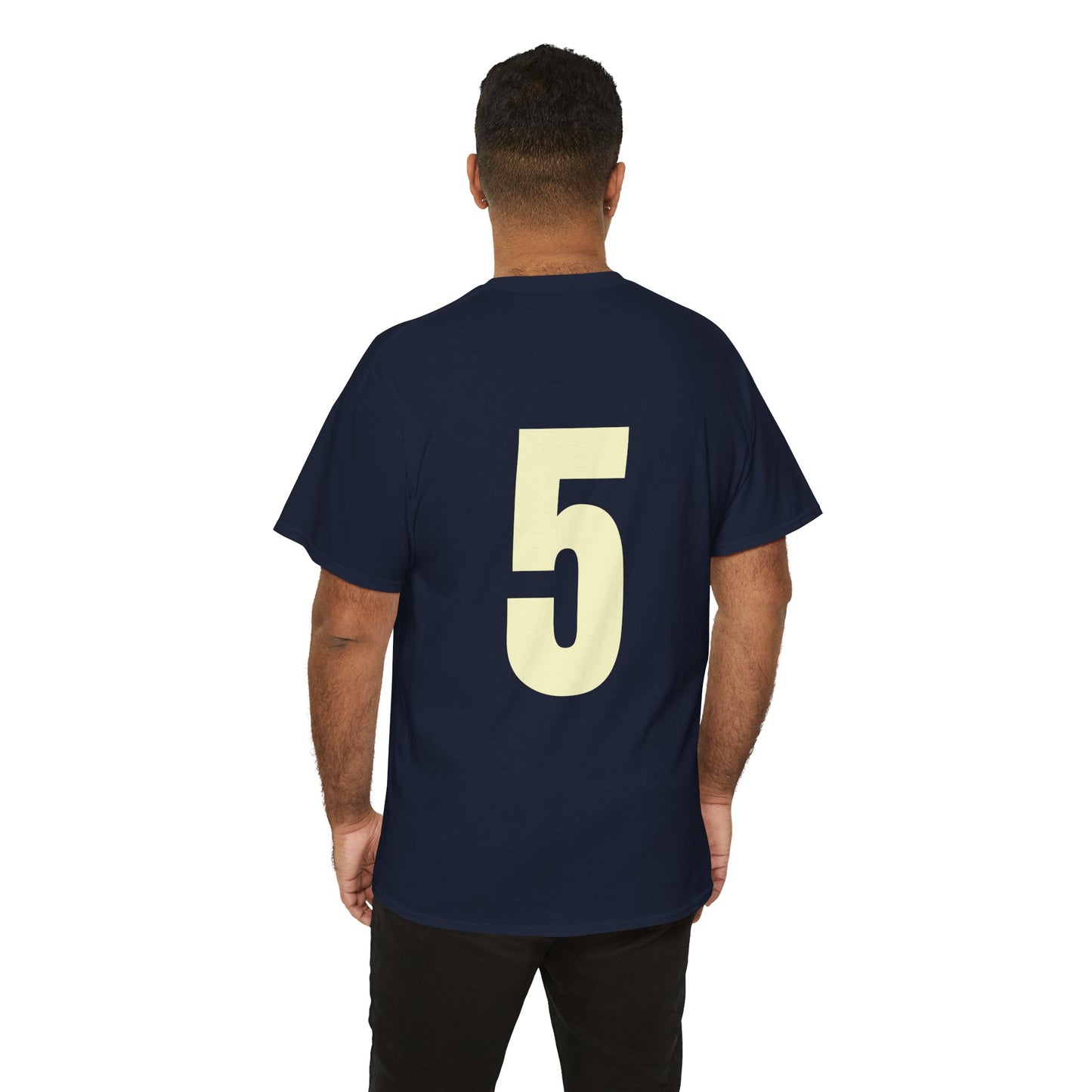 #5 Unisex Cotton Tee with Old English L Design and Custom Number - Men's Fashion Tee