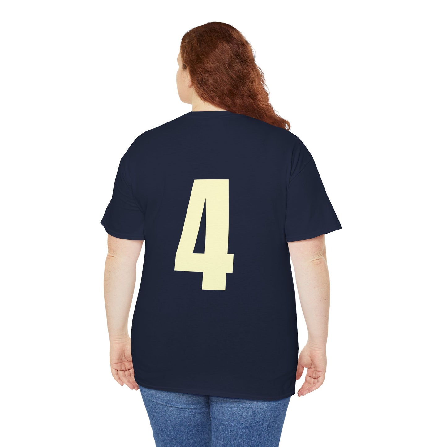 #4 Unisex Cotton Tee with Old English L Design and Custom Number - Men's Fashion Tee