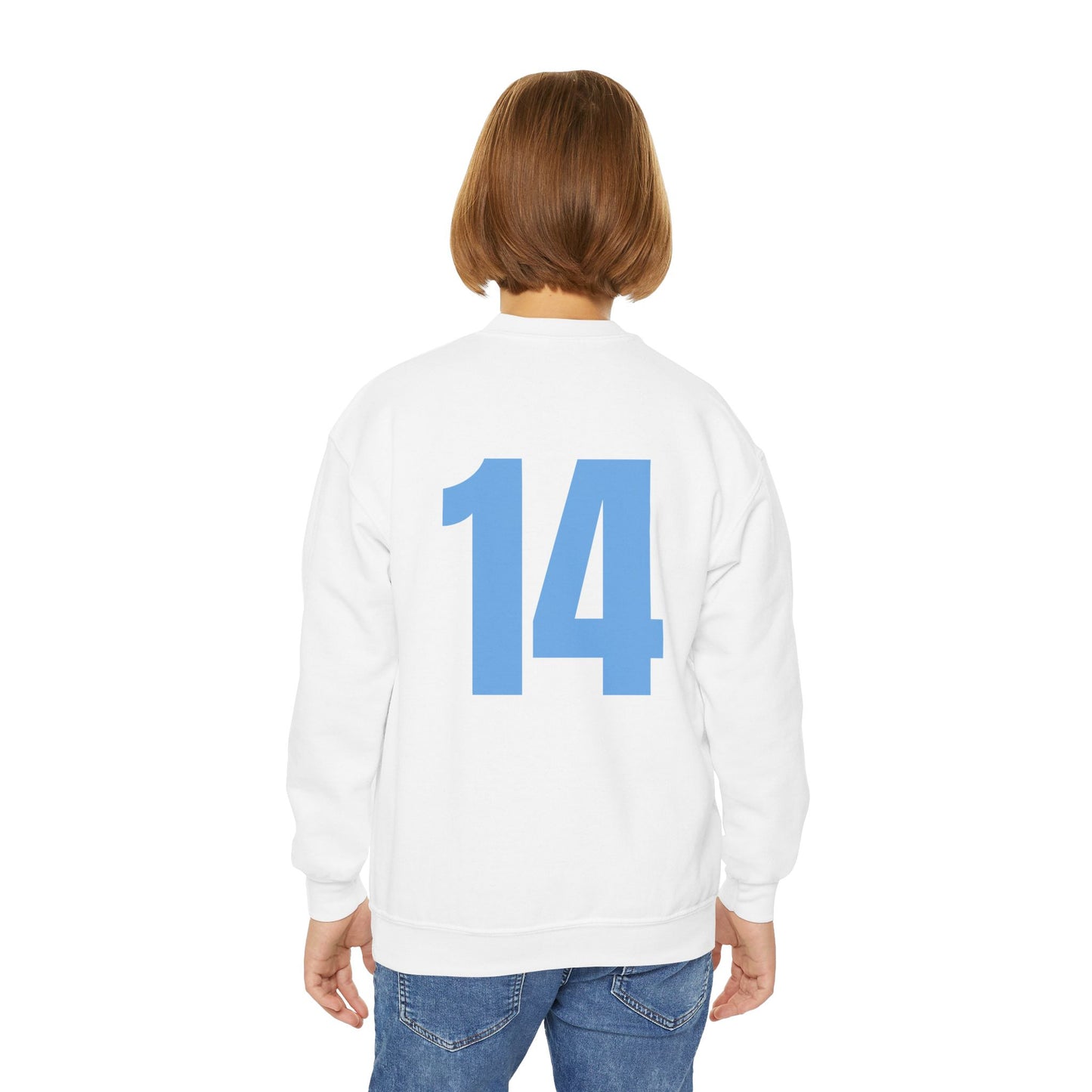 Kids #14 Lady Blast Youth Crewneck Sweatshirt, Girls Pullover Jumper, Children's Fashion Top, Fun Toddler Clothing, Cute Cartoon Graphic Tee
