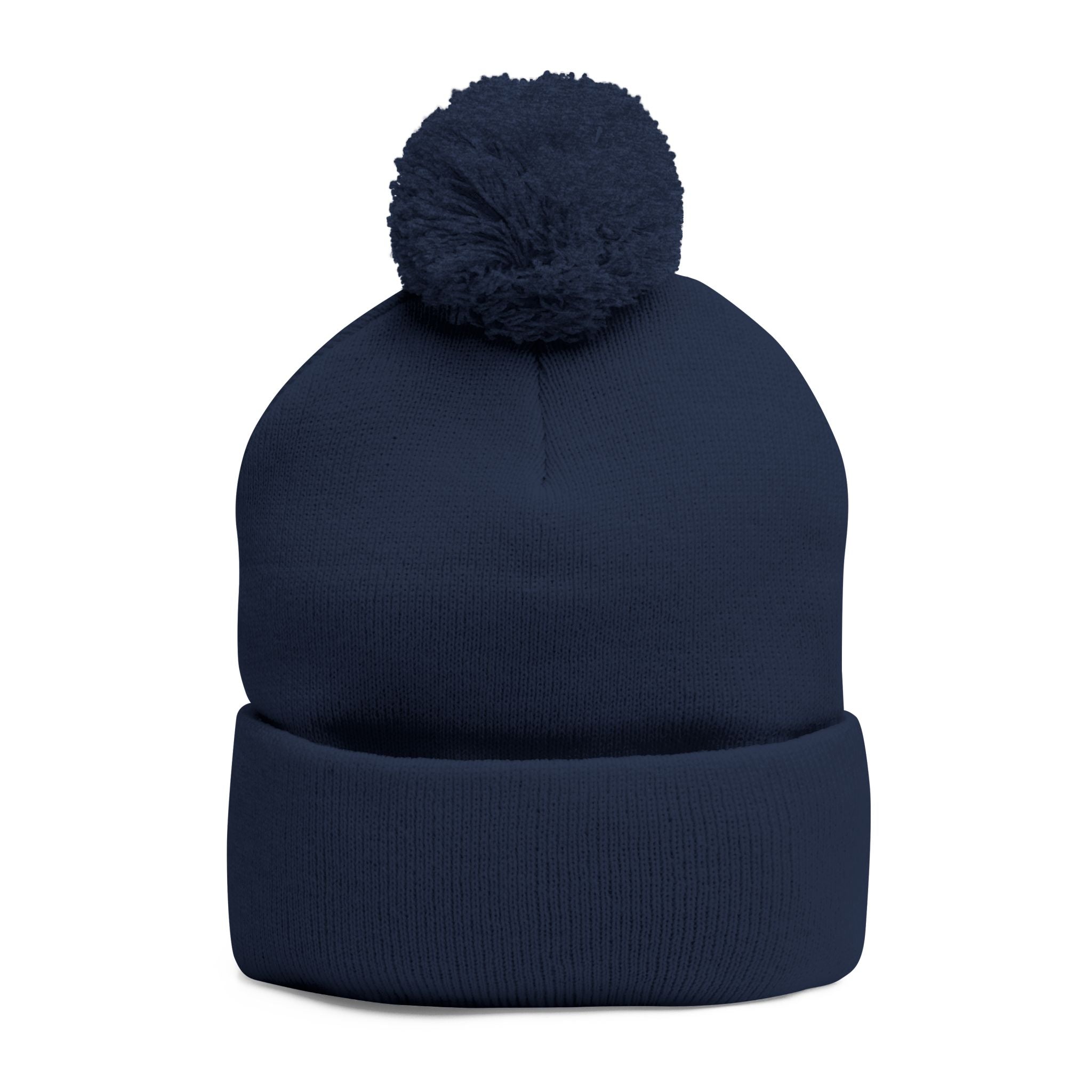 Cozy Pom-Pom Knit Cap with Embroidery, Winter Hat, Gift for Him/Her, Casual Beanie, Perfect for Holidays