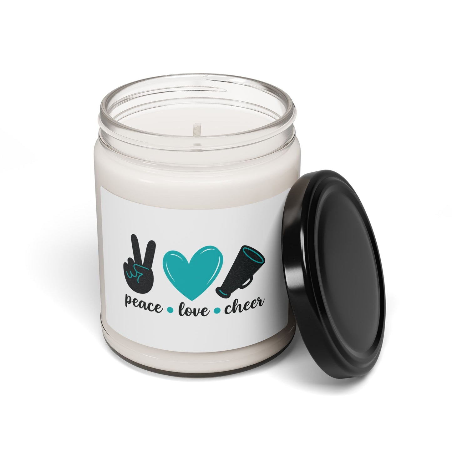 Peace Love Cheer Scented Soy Candle, Relaxing Aromatherapy, Gift for Friends, Home Decor, Birthday, or Celebration