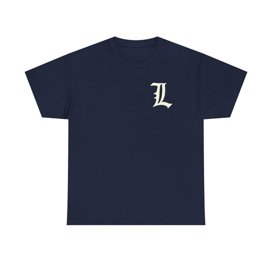Unisex Cotton Tee with Old English L Design and Custom Number - Men's Fashion Tee