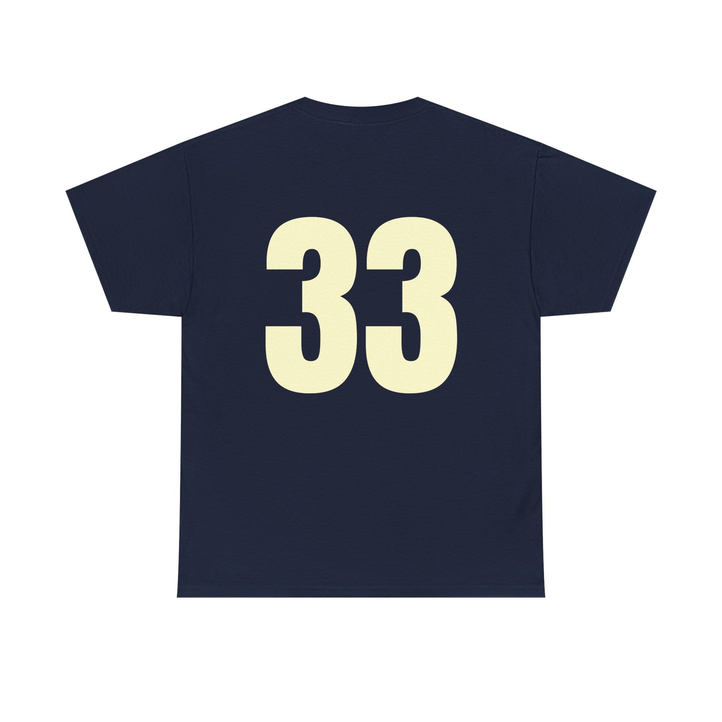#33 Unisex Cotton Tee with Old English L Design and Custom Number - Men's Fashion Tee