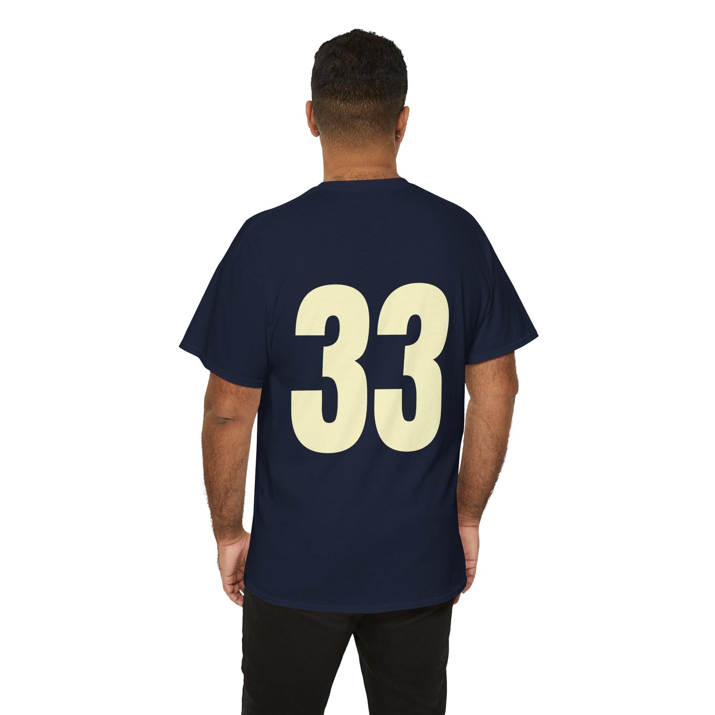 #33 Unisex Cotton Tee with Old English L Design and Custom Number - Men's Fashion Tee
