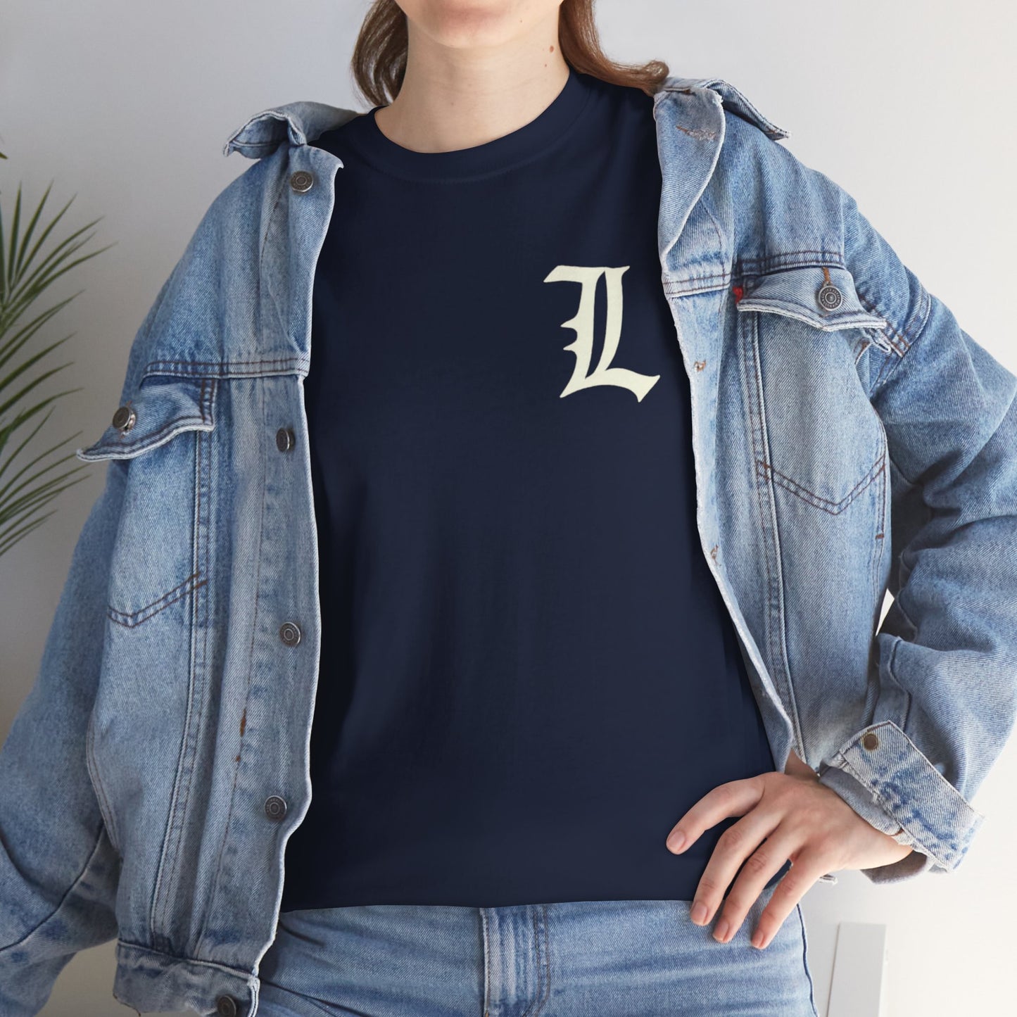 #21 Unisex Cotton Tee with Old English L Design and Custom Number - Men's Fashion Tee