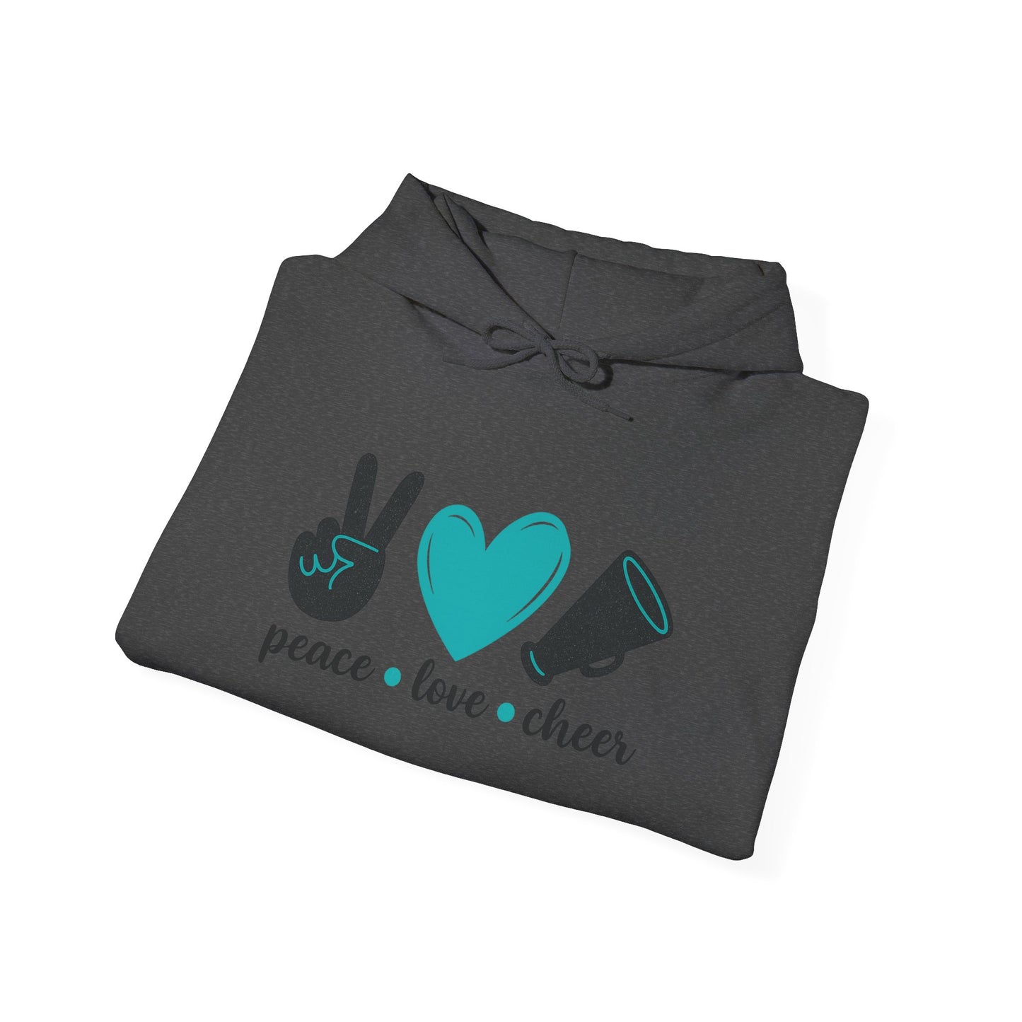 Peace Love Cheer Hoodie - Unisex Sweatshirt for Comfort and Style, Ideal Gift for Cheerleaders, Casual Wear, Birthday, and Holidays