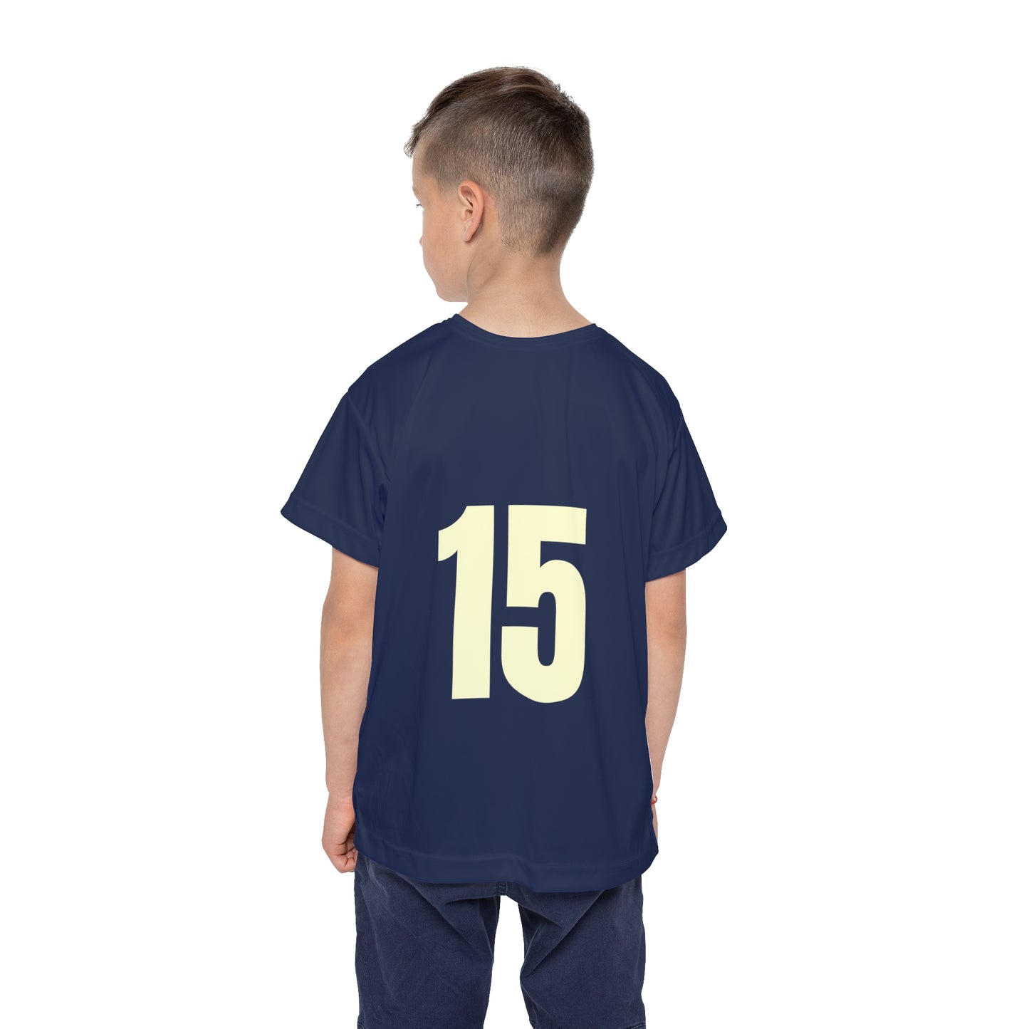 # 15 Kids Sports Jersey, Personalized Jersey, Athletic Tee, Youth Sportswear, Gift for Young Athletes