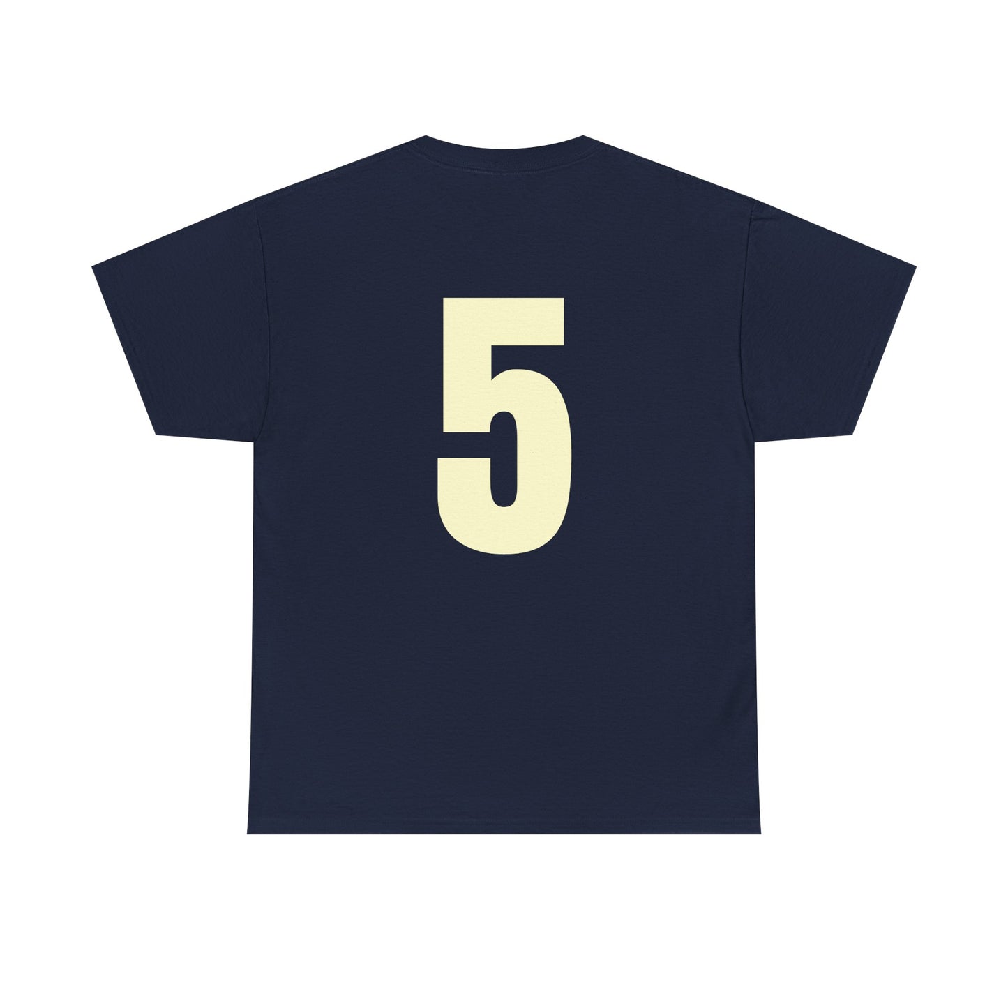 #5 Unisex Cotton Tee with Old English L Design and Custom Number - Men's Fashion Tee