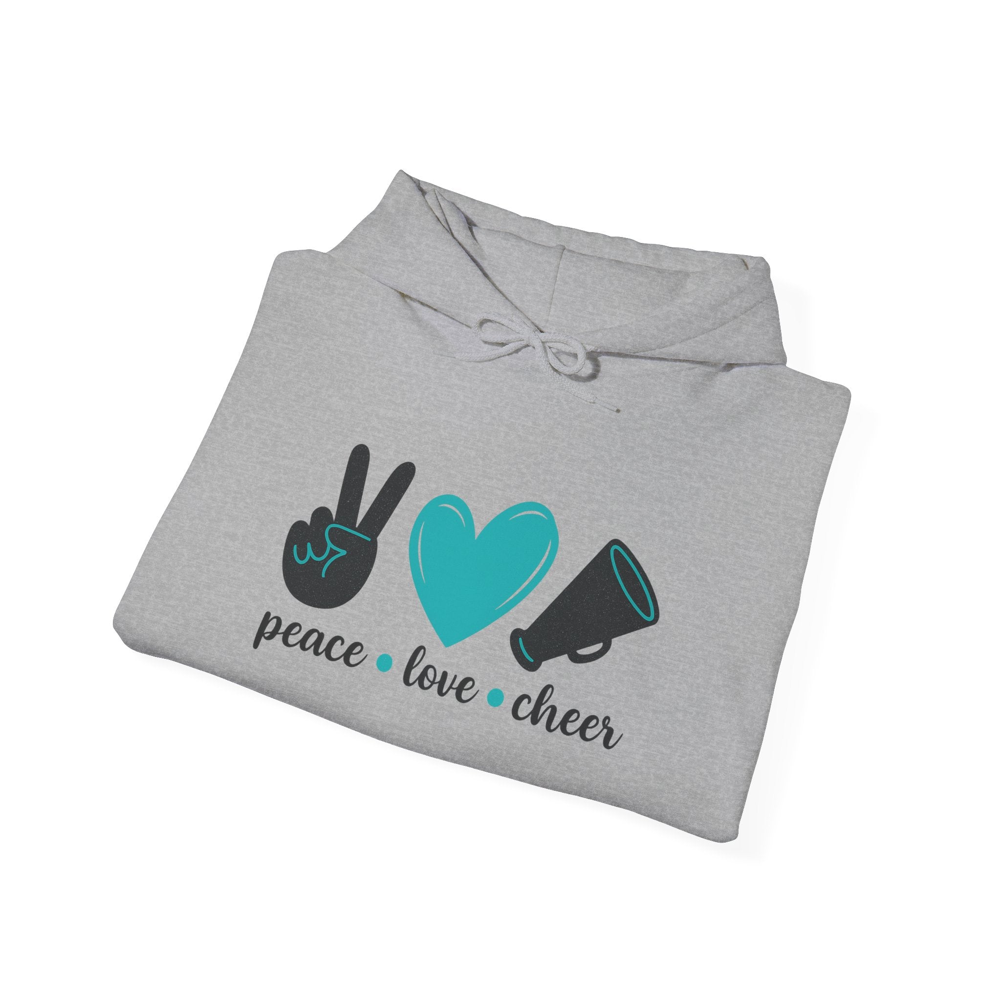 Peace Love Cheer Hoodie - Unisex Sweatshirt for Comfort and Style, Ideal Gift for Cheerleaders, Casual Wear, Birthday, and Holidays