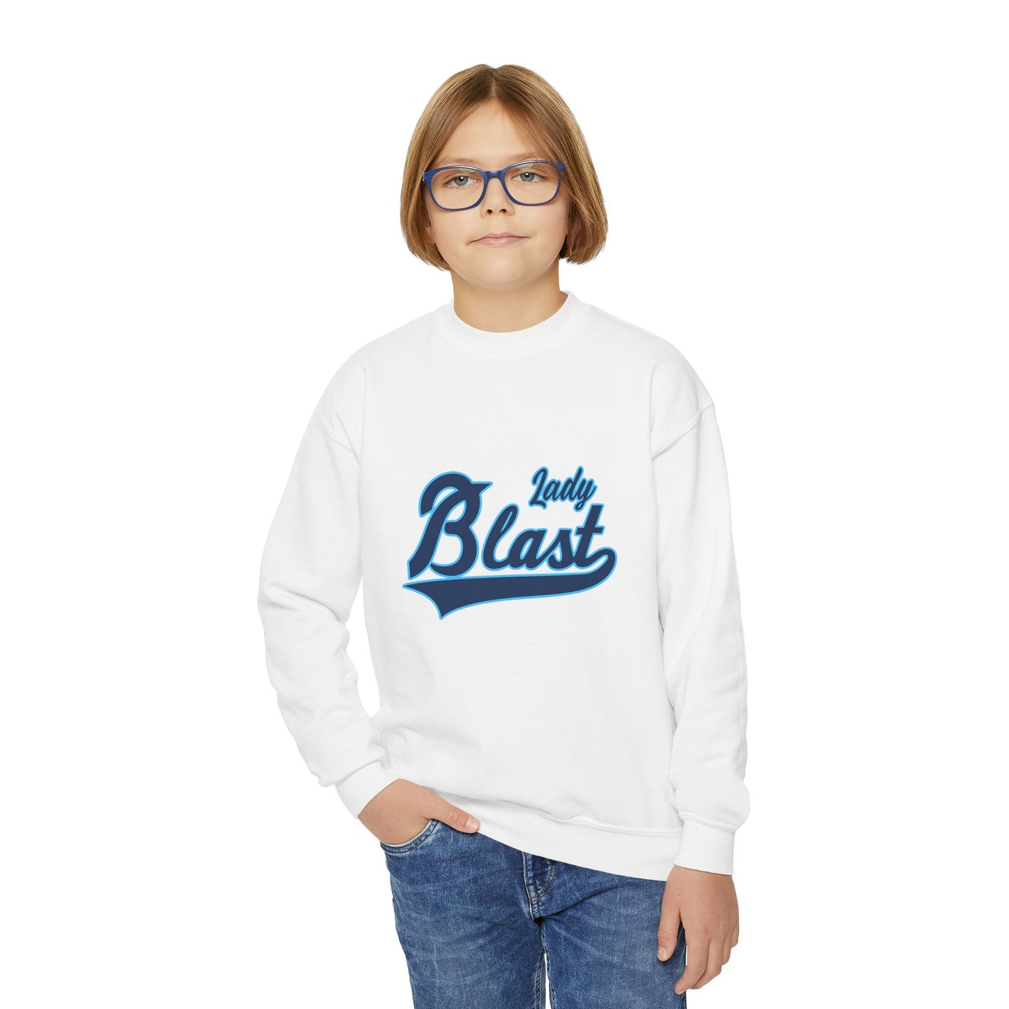 Kids Lady Blast Youth Crewneck Sweatshirt, Girls Pullover Jumper, Children's Fashion Top, Fun Toddler Clothing, Cute Cartoon Graphic Tee
