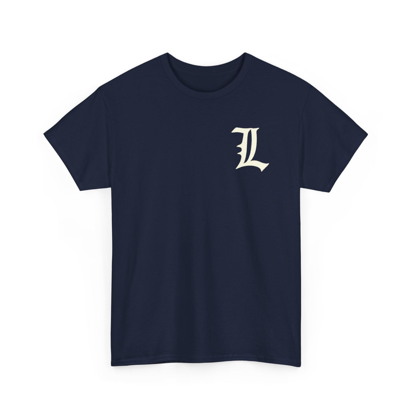 Unisex Cotton Tee with Old English L Design and Custom Number - Men's Fashion Tee
