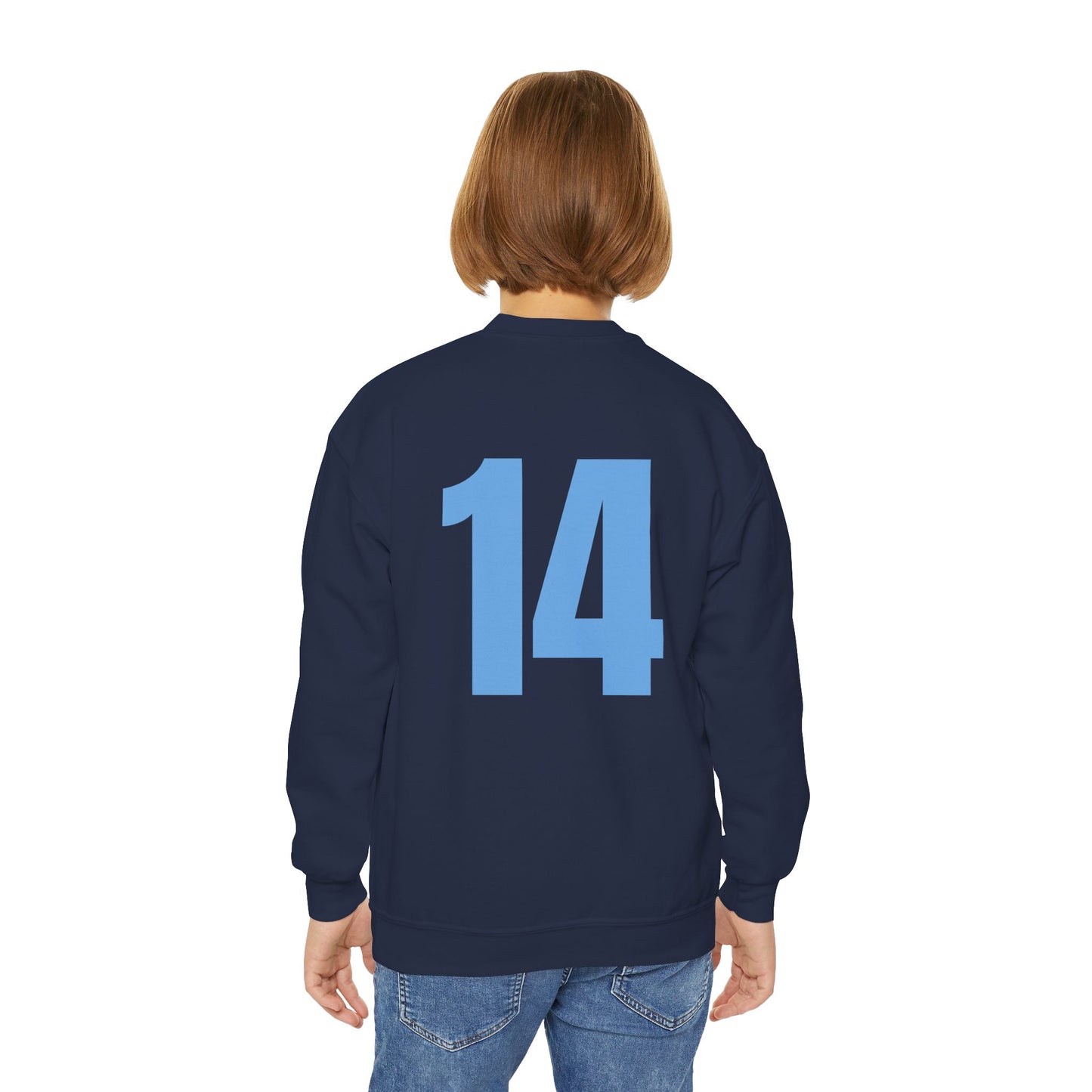 Kids #14 Lady Blast Youth Crewneck Sweatshirt, Girls Pullover Jumper, Children's Fashion Top, Fun Toddler Clothing, Cute Cartoon Graphic Tee