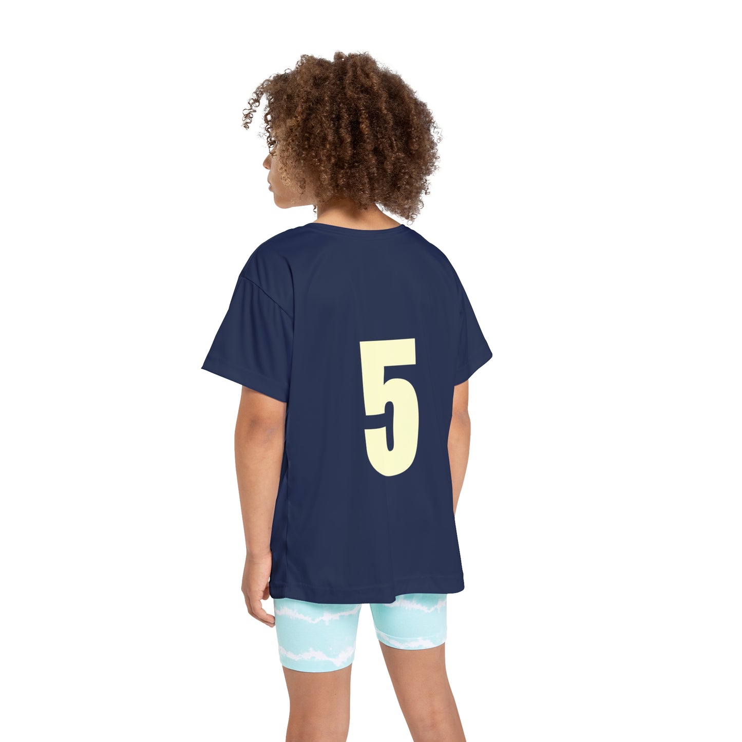 # 5 Kids Sports Jersey, Personalized Jersey, Athletic Tee, Youth Sportswear, Gift for Young Athletes