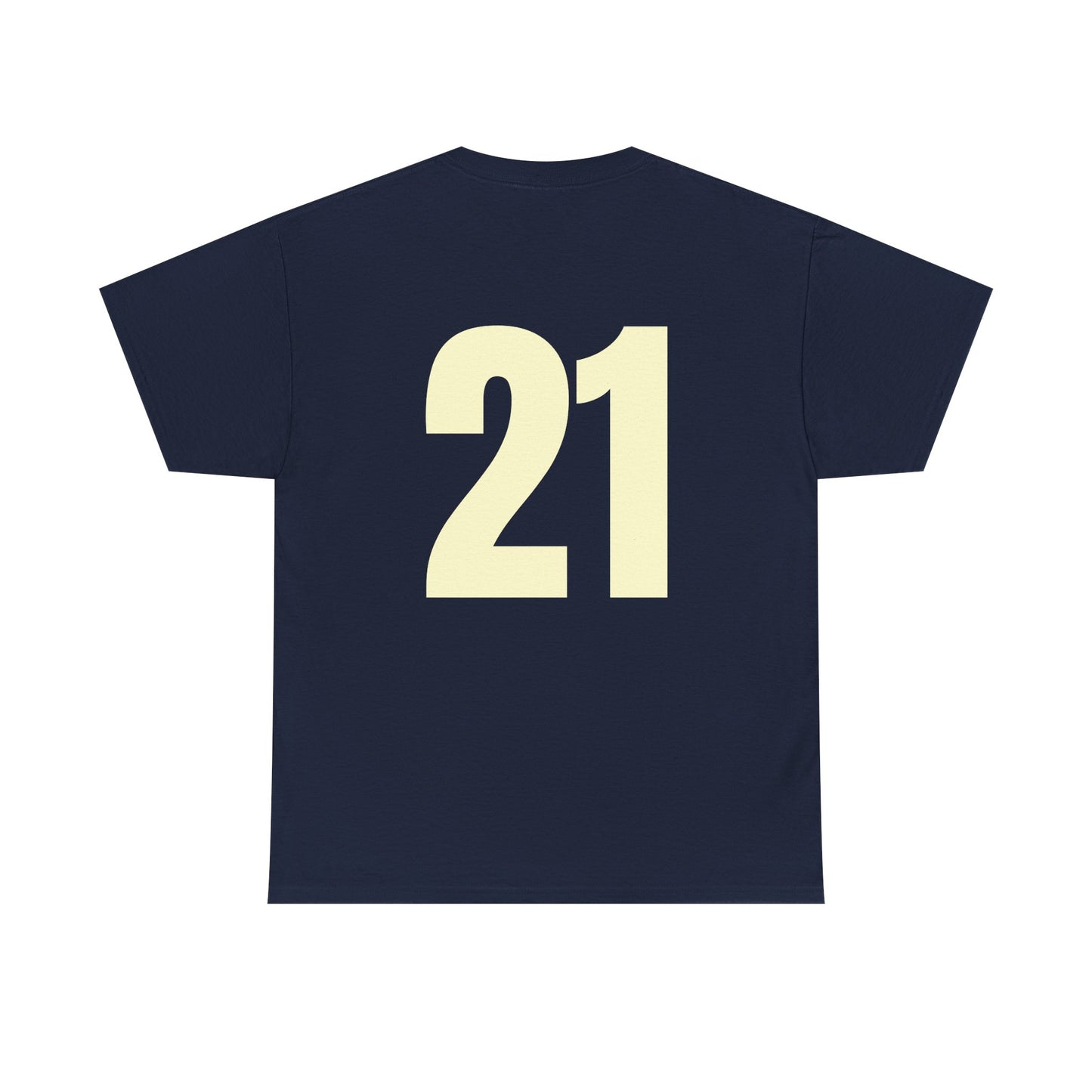 #21 Unisex Cotton Tee with Old English L Design and Custom Number - Men's Fashion Tee