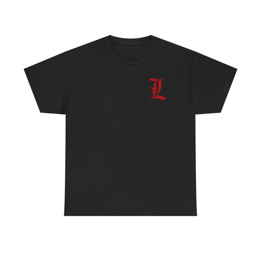 Black Legends Tee Shirt with Old English Letter L - Unisex Heavy Cotton T-Shirt, Graphic Tee, Vintage Style Top, Retro Shirt, Hip Hop