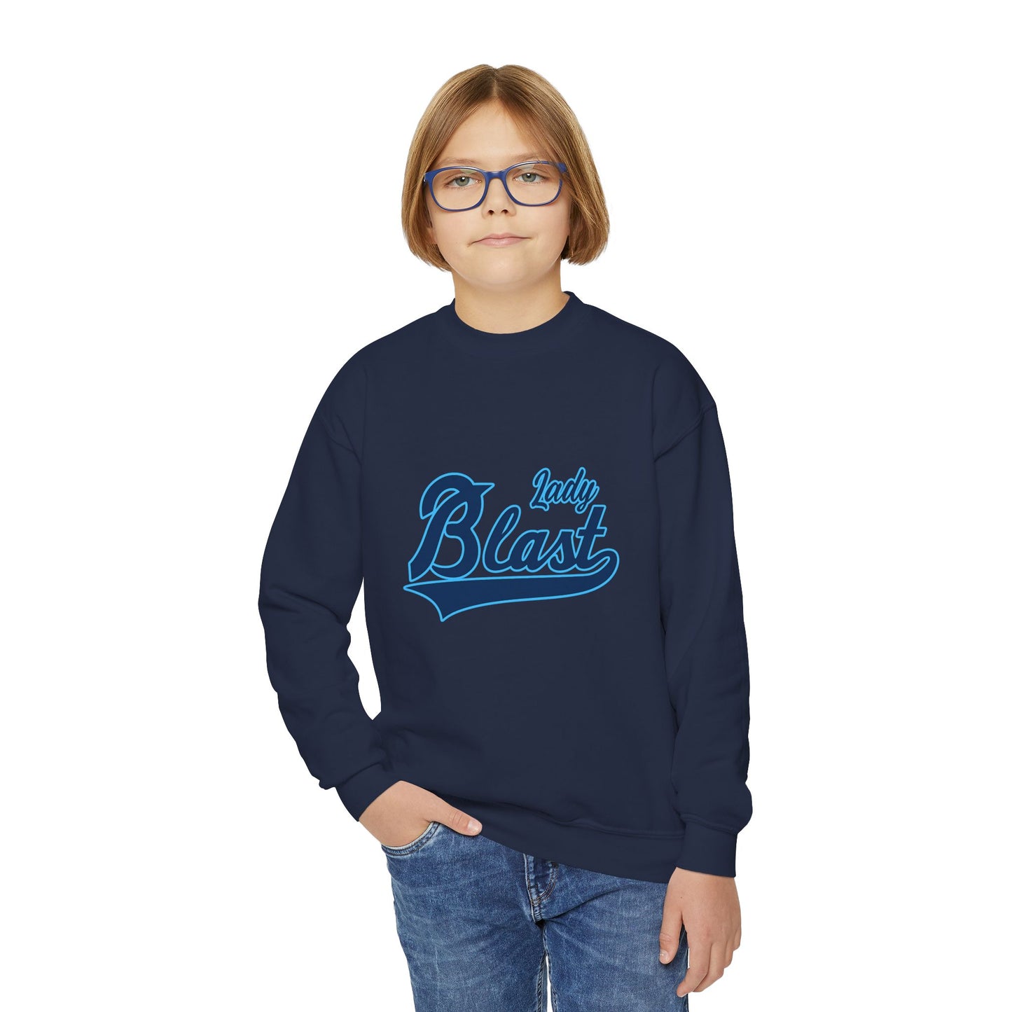 Kids Lady Blast Youth Crewneck Sweatshirt, Girls Pullover Jumper, Children's Fashion Top, Fun Toddler Clothing, Cute Cartoon Graphic Tee