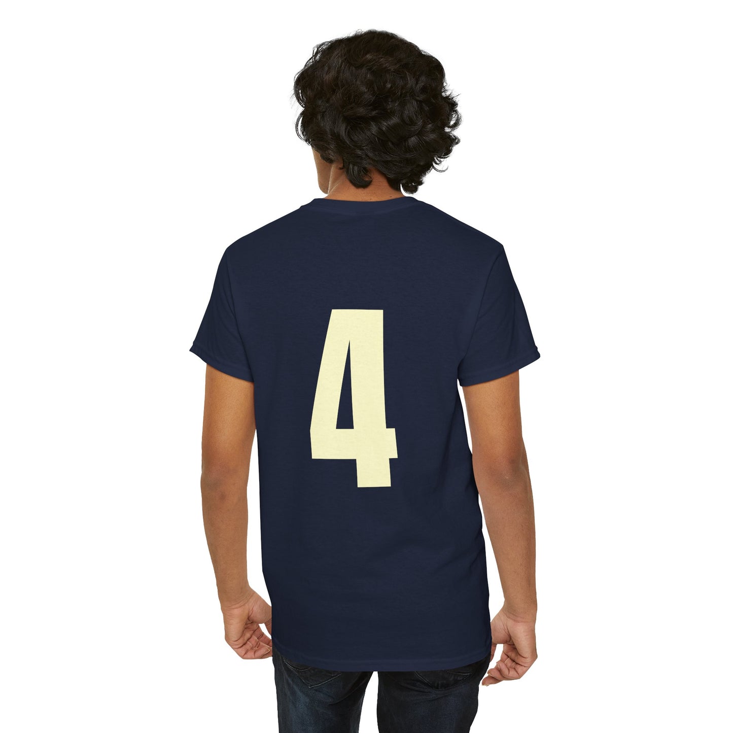 #4 Unisex Cotton Tee with Old English L Design and Custom Number - Men's Fashion Tee
