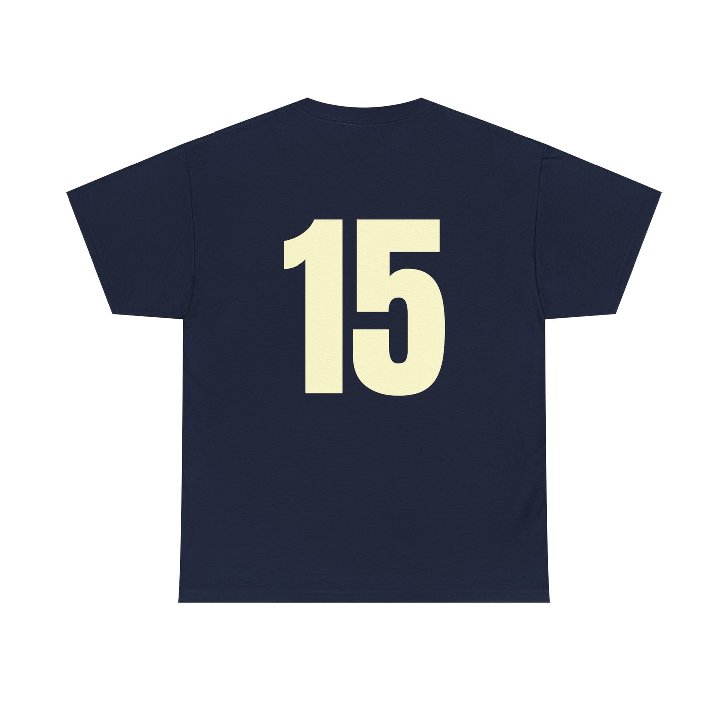 #15 Unisex Cotton Tee with Old English L Design and Custom Number - Men's Fashion Tee