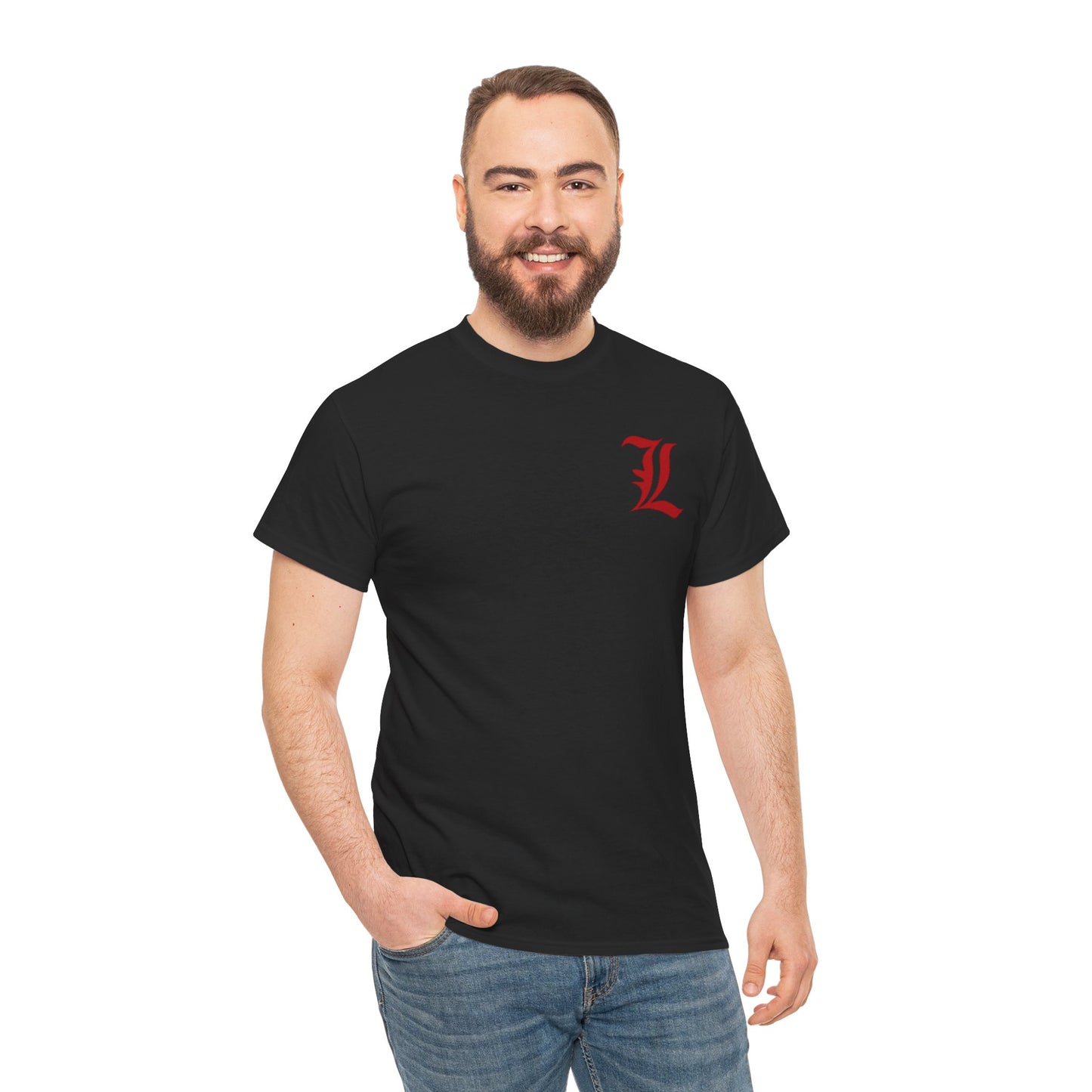 Black Legends Tee Shirt with Old English Letter L - Unisex Heavy Cotton T-Shirt, Graphic Tee, Vintage Style Top, Retro Shirt, Hip Hop